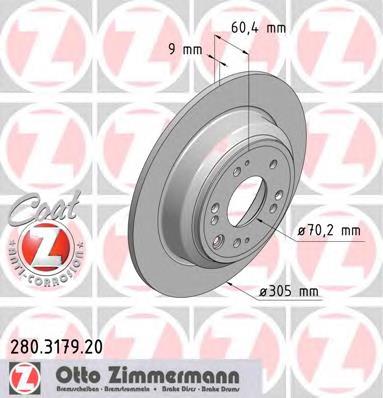 280317920 Zimmermann disco do freio traseiro