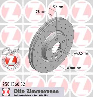 Тормоз дисковый передний Zimmermann 250136052 цена, от 115.48 USD
