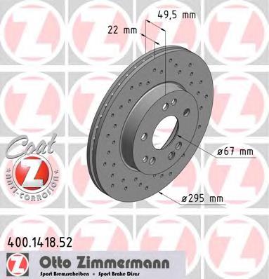 400141852 Zimmermann disco do freio dianteiro
