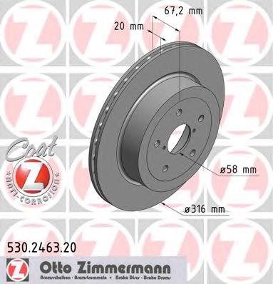 530246320 Zimmermann disco do freio traseiro
