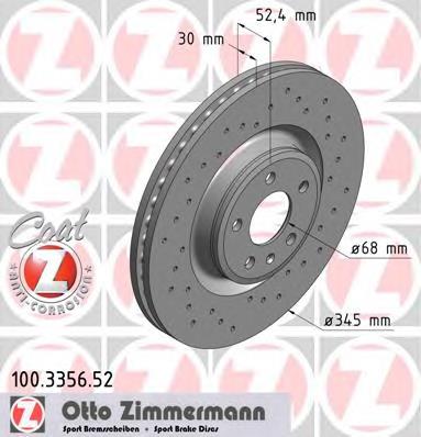 100335652 Zimmermann disco do freio dianteiro