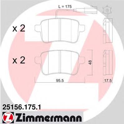 251561751 Zimmermann sapatas do freio traseiras de disco