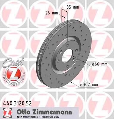 440312052 Zimmermann disco do freio dianteiro
