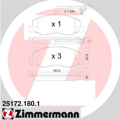 25172.180.1 Zimmermann sapatas do freio traseiras de disco