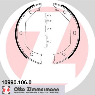 Купить 109901060 Zimmermann Колодки ручника/стояночного тормоза