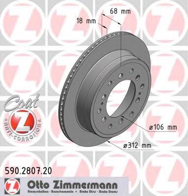 590280720 Zimmermann disco do freio traseiro