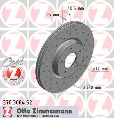 370308452 Zimmermann disco do freio dianteiro