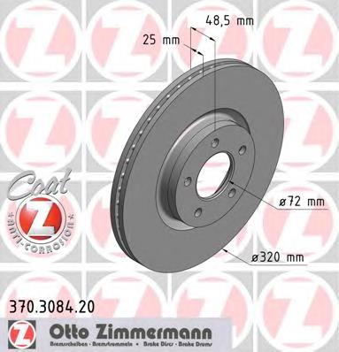 370308420 Zimmermann disco do freio dianteiro