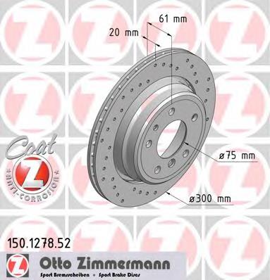 150.1278.52 Zimmermann disco do freio traseiro