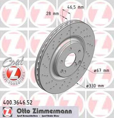 400364652 Zimmermann disco do freio dianteiro