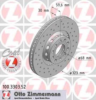 100330352 Zimmermann disco do freio dianteiro