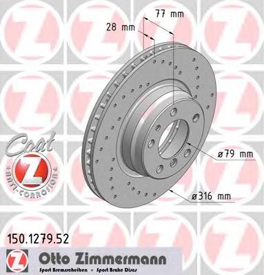 Купить 150127952 Zimmermann Ротор тормозной