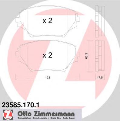 Передние тормозные колодки 235851701 Zimmermann