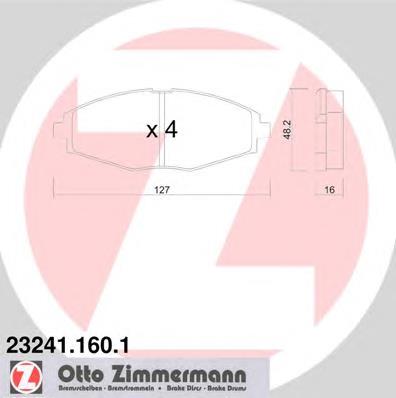 232411601 Zimmermann sapatas do freio dianteiras de disco