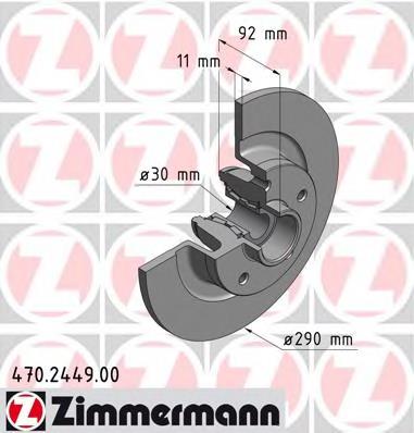 470244900 Zimmermann disco do freio traseiro