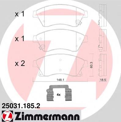 250311852 Zimmermann sapatas do freio dianteiras de disco