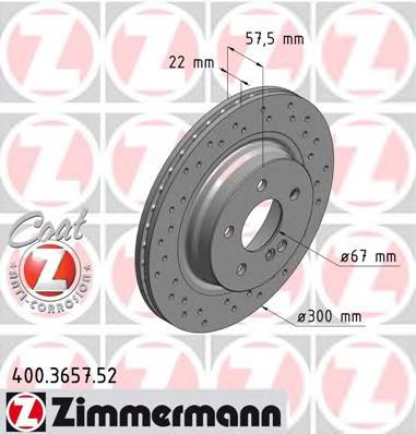 Задний тормозной диск Zimmermann 400365752 цена, от 58.58 USD