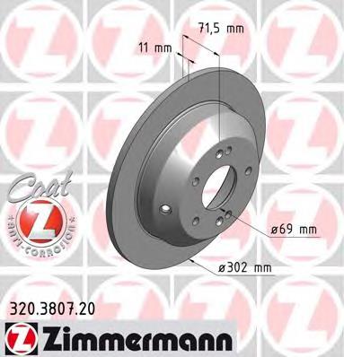 320.3807.20 Zimmermann disco do freio traseiro