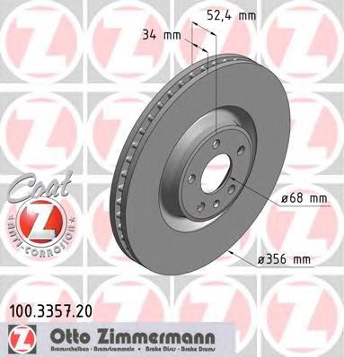 100335720 Zimmermann disco do freio dianteiro