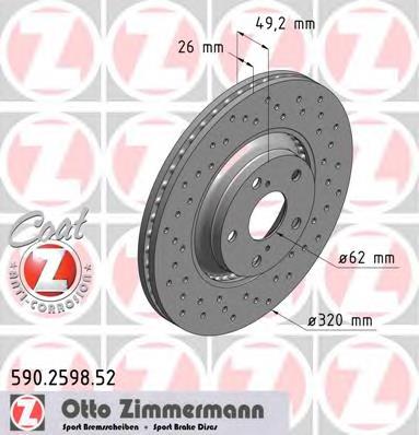 590259852 Zimmermann disco do freio dianteiro