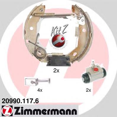 Sapatas do freio traseiras de tambor, montadas com cilindros, kit K50003 Brembo