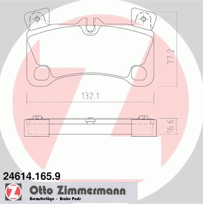 246141659 Zimmermann sapatas do freio traseiras de disco