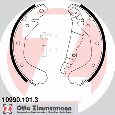 10990.101.3 Zimmermann sapatas do freio traseiras de tambor