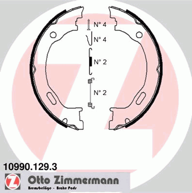 10990.129.3 Zimmermann sapatas do freio de estacionamento