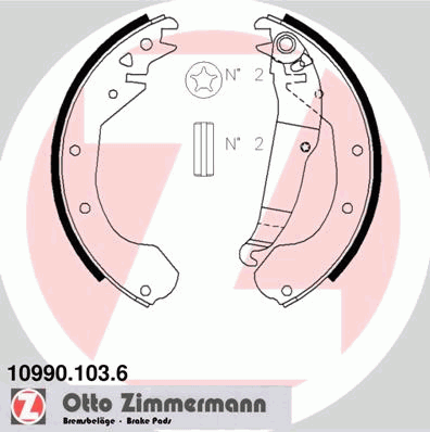 109901036 Zimmermann sapatas do freio traseiras de tambor