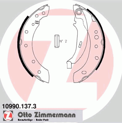 Купить 109901373 Zimmermann Задние барабанные тормозные колодки