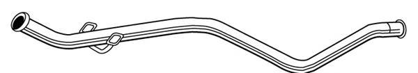 1717JQ Peugeot/Citroen труба выхлопная, от катализатора до глушителя