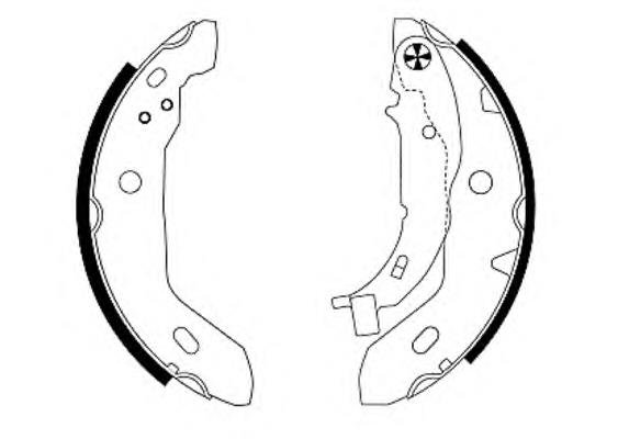 Sapatas do freio traseiras de tambor BSK216100 Open Parts