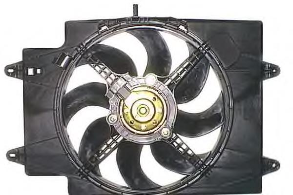 0046842844 Fiat/Alfa/Lancia difusor do radiador de esfriamento, montado com motor e roda de aletas