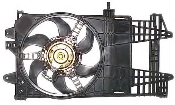 EFI038 Doga difusor do radiador de esfriamento, montado com motor e roda de aletas