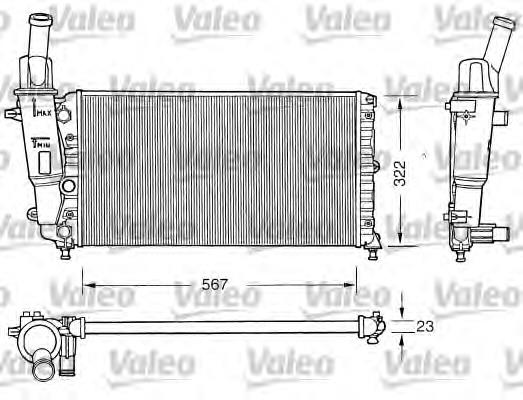 46465017 Fiat/Alfa/Lancia radiador de esfriamento de motor