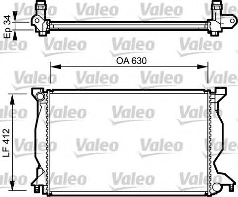 734268 VALEO radiador de esfriamento de motor