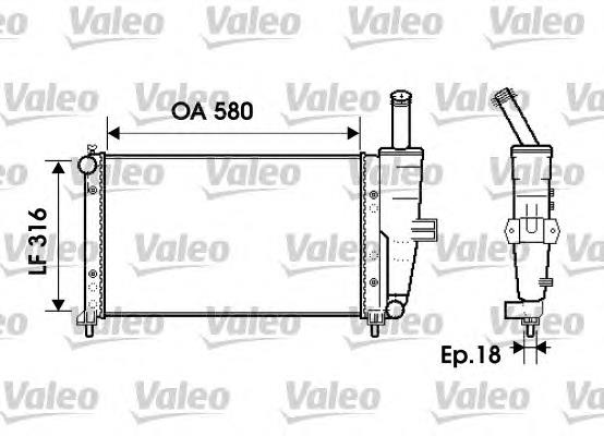 734225 VALEO radiador de esfriamento de motor