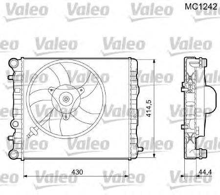 733062 VALEO radiador de esfriamento de motor