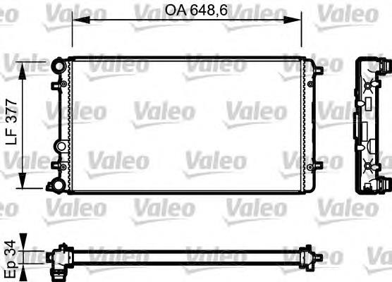 1C0121253D VAG radiador de esfriamento de motor