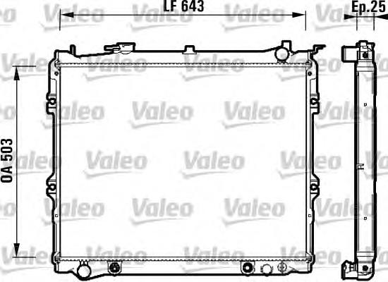 Radiador de esfriamento de motor 734118 VALEO