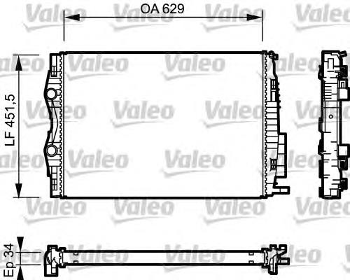 734438 VALEO radiador de esfriamento de motor