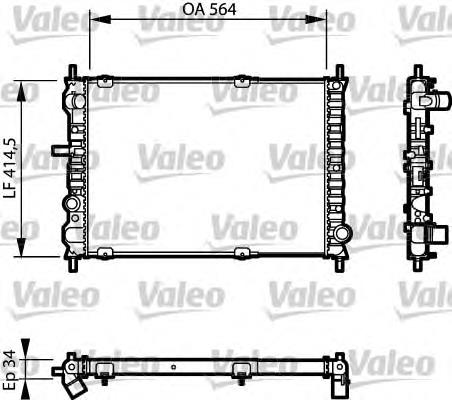 732623 VALEO radiador de esfriamento de motor