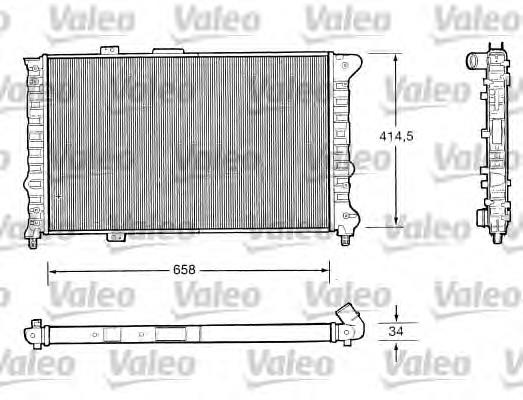 Radiador de esfriamento de motor 732505 VALEO