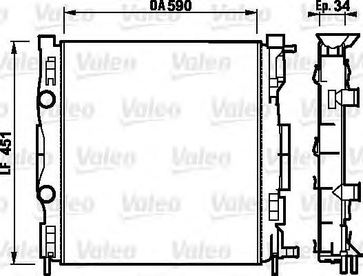 732874 VALEO radiador de esfriamento de motor