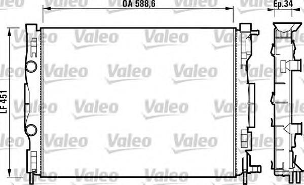 732871 VALEO radiador de esfriamento de motor