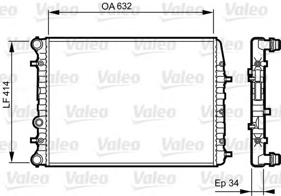 732864 VALEO radiador de esfriamento de motor