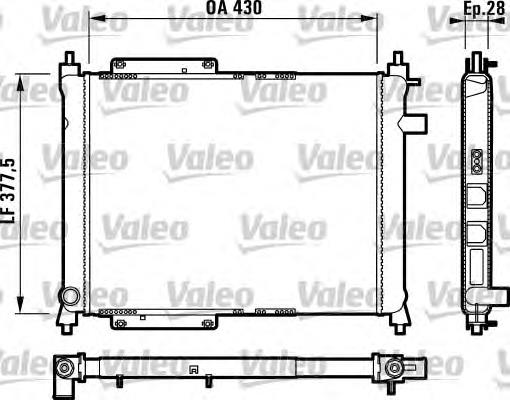 Radiador de esfriamento de motor 732759 VALEO