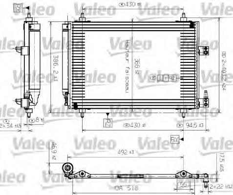 817464 VALEO radiador de aparelho de ar condicionado