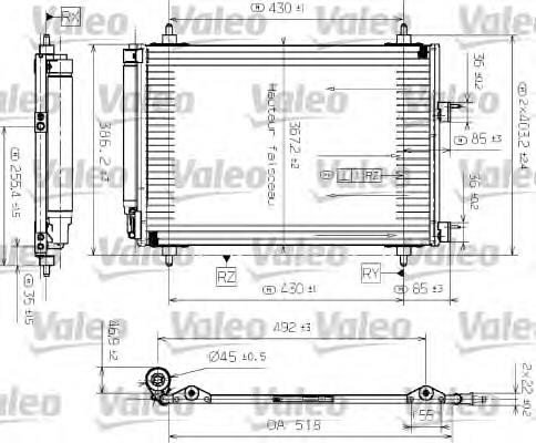 817524 VALEO radiador de aparelho de ar condicionado