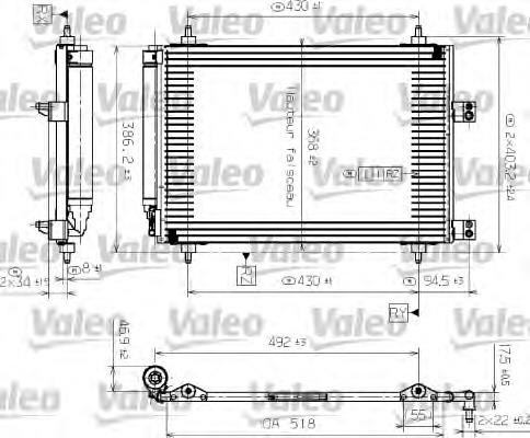 817526 VALEO radiador de aparelho de ar condicionado